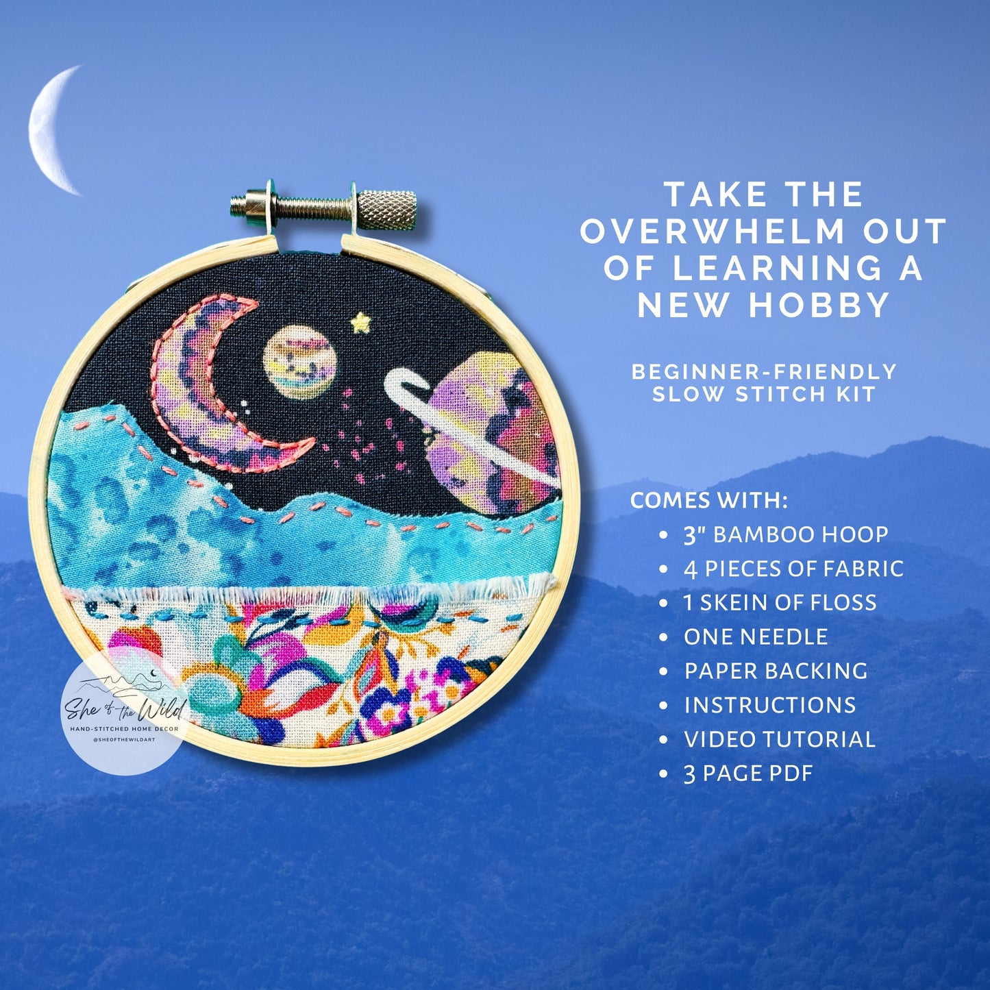 Moon Mountain DIY Stitch Kit