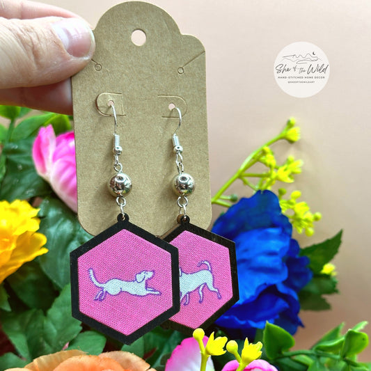 Pink Pup Earrings