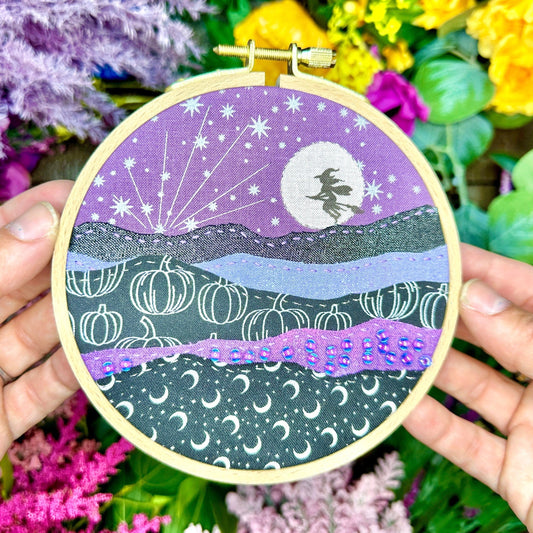 Halloween Witch Fabric Mountainscape
