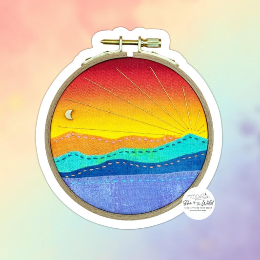Rainbow Mountainscape Sticker
