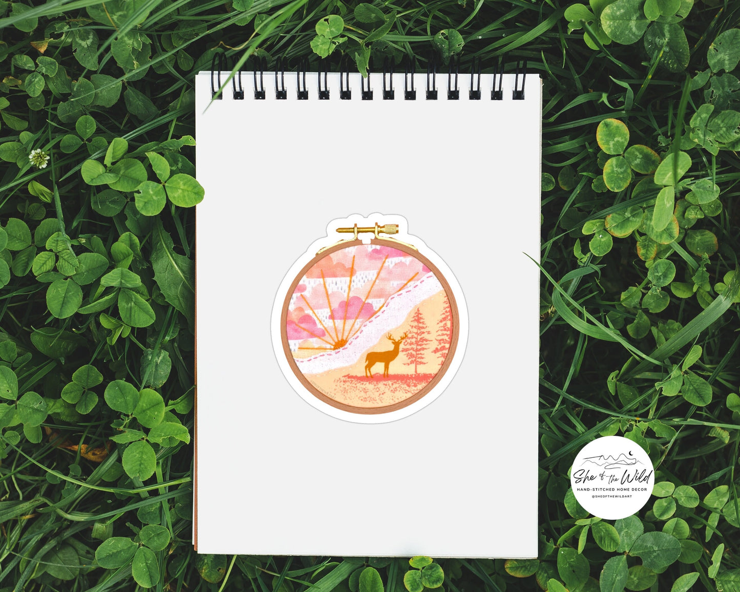 Pastel Deer Scene Sticker