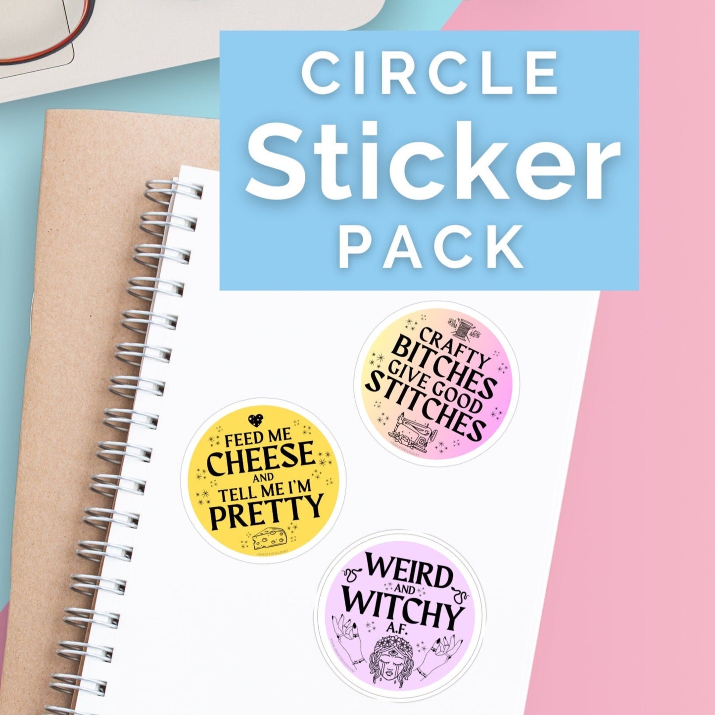 Funny Word Art Sticker Bundle