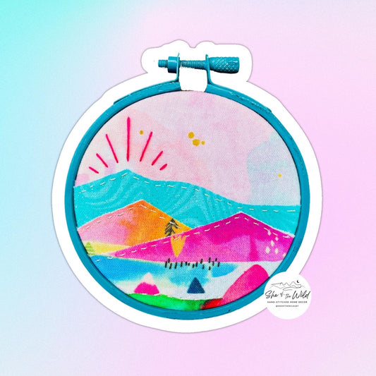 Teal Mountains Sticker